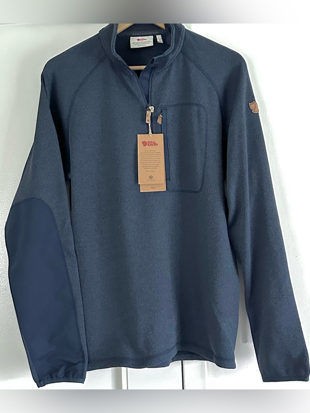 NWT Fjällräven Övik Fleece Half Zip Pullover Navy Men’s Small